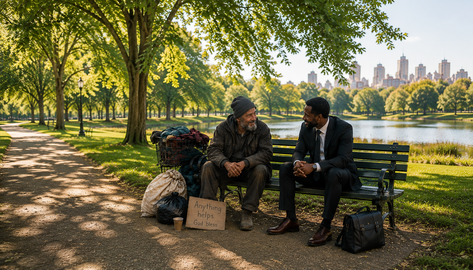 Two people from different walks of life talking together